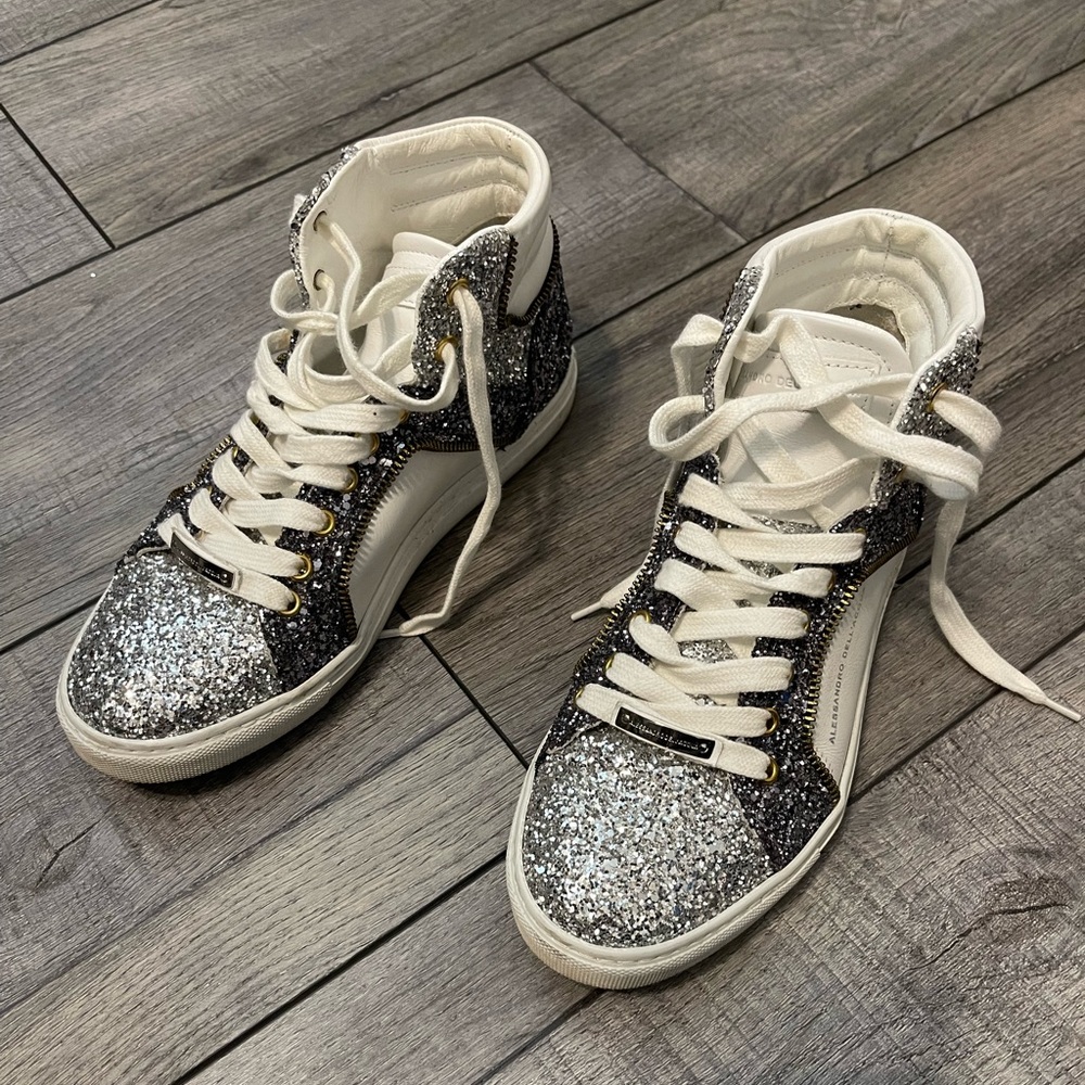 Alessandro Dell’Acqua Glitter High-Top Sneakers size 37